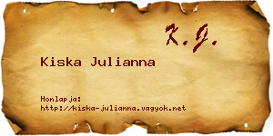Kiska Julianna névjegykártya